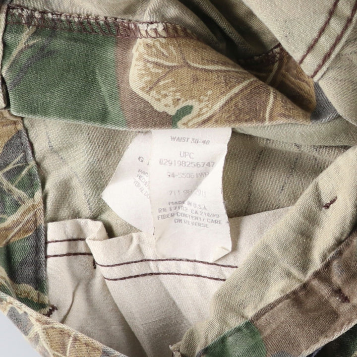 COMMANDER Camouflage Pattern Real Tree Camo Military Cargo Pants, Made in USA, Men's W38 (approx.), Civilian/Vintage. cotton Khaki type Vintage Second Hand