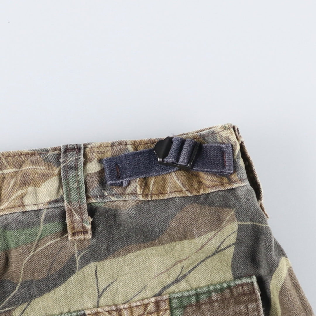 COMMANDER Camouflage Pattern Real Tree Camo Military Cargo Pants, Made in USA, Men's W38 (approx.), Civilian/Vintage. cotton Khaki type Vintage Second Hand