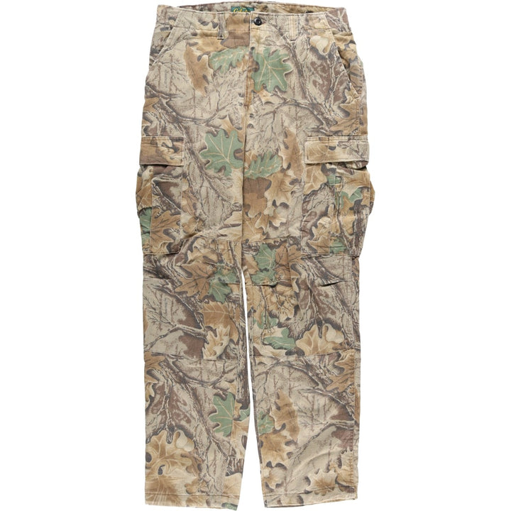 Civilian-made 80s-90'S Cabelas camouflage pattern Realtree camo military cargo pants, made in USA, men's size W36 equivalent, vintage. cotton Khaki type Vintage Second Hand