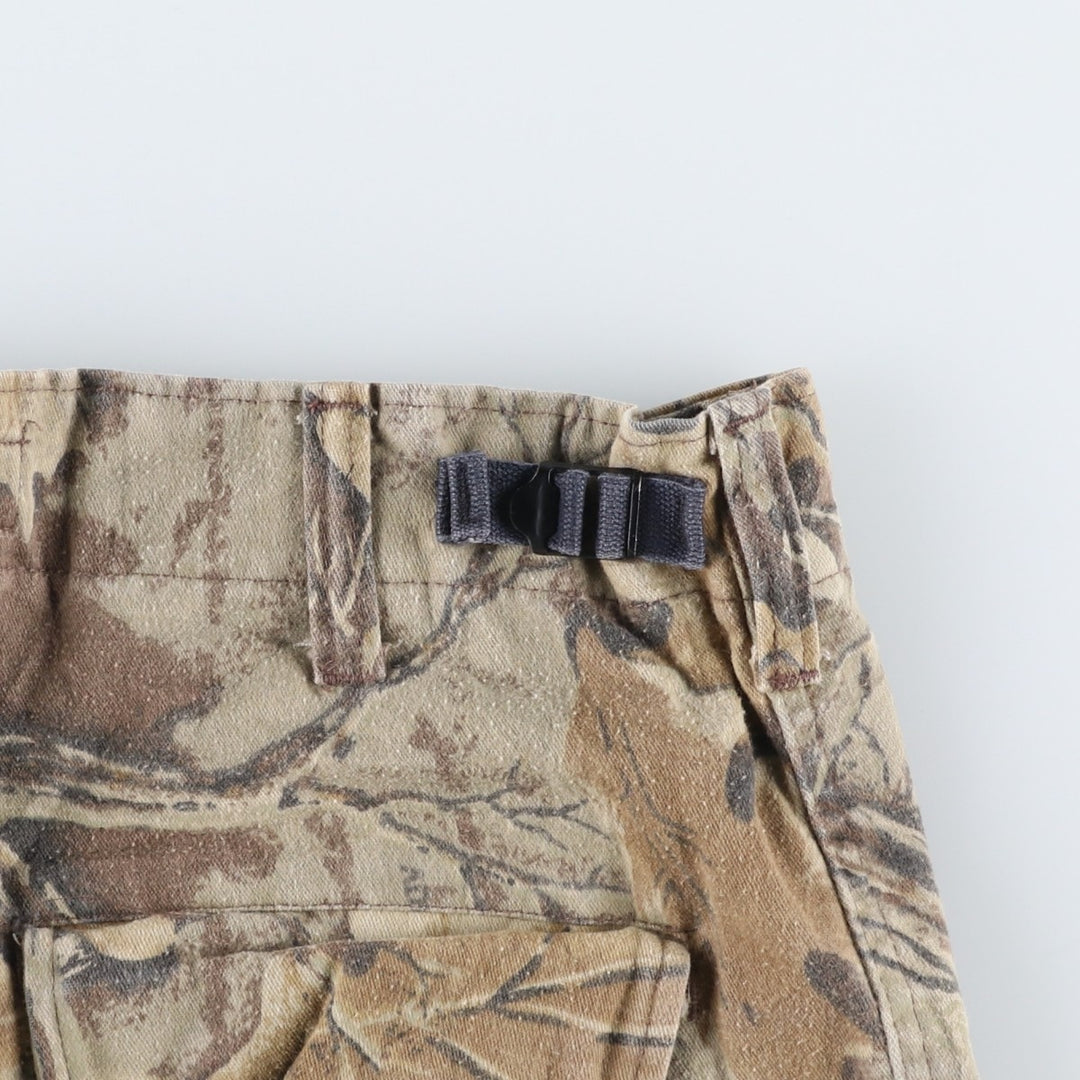 Civilian-made 80s-90'S Cabelas camouflage pattern Realtree camo military cargo pants, made in USA, men's size W36 equivalent, vintage. cotton Khaki type Vintage Second Hand