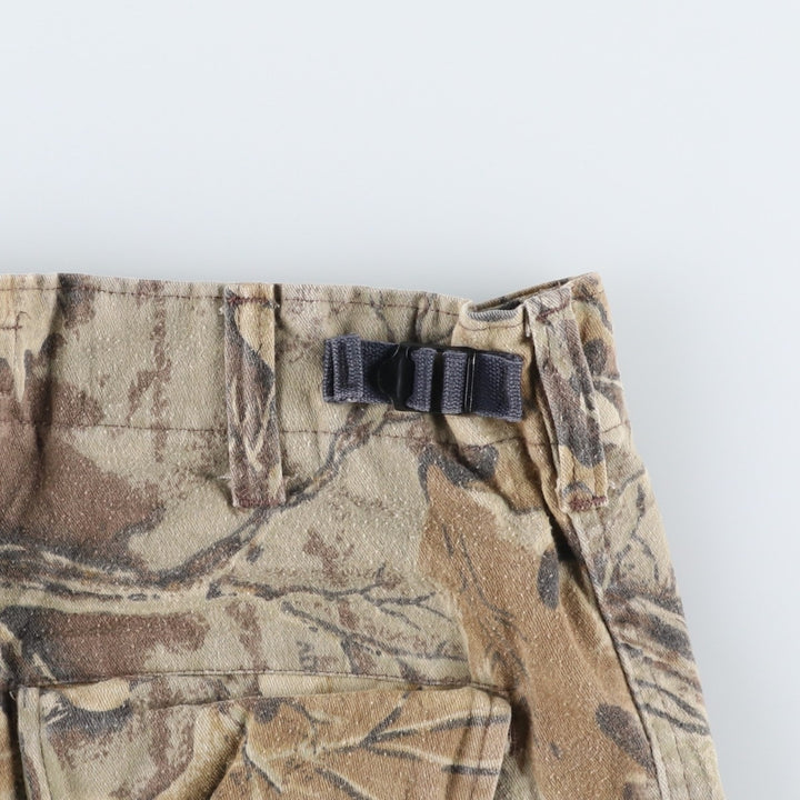 Civilian-made 80s-90'S Cabelas camouflage pattern Realtree camo military cargo pants, made in USA, men's size W36 equivalent, vintage. cotton Khaki type Vintage Second Hand