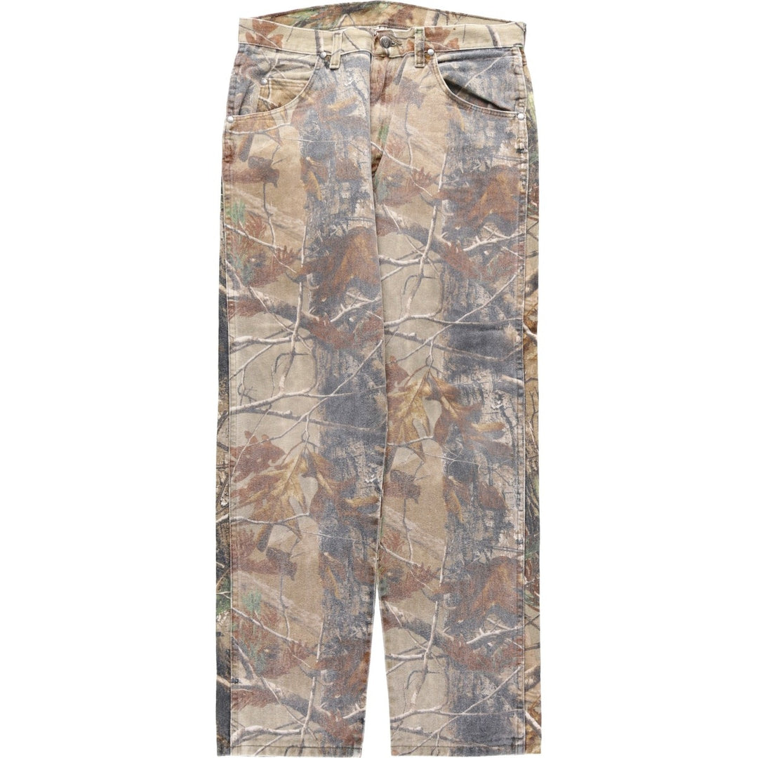 Wrangler PRO GEAR Realtree Camo Tapered Denim Pants, Men's W32 (approx.) cotton brown type Vintage Second Hand