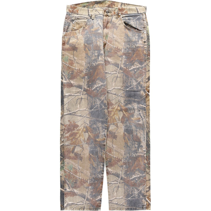 Wrangler PRO GEAR Realtree Camo Tapered Denim Pants, Men's W32 (approx.) cotton brown type Vintage Second Hand