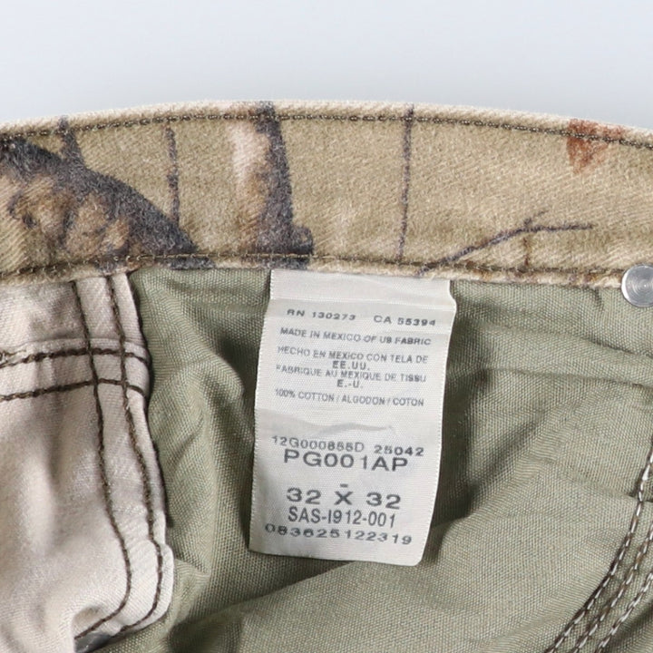 Wrangler PRO GEAR Realtree Camo Tapered Denim Pants, Men's W32 (approx.) cotton brown type Vintage Second Hand