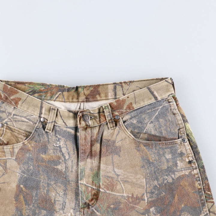 Wrangler PRO GEAR Realtree Camo Tapered Denim Pants, Men's W32 (approx.) cotton brown type Vintage Second Hand