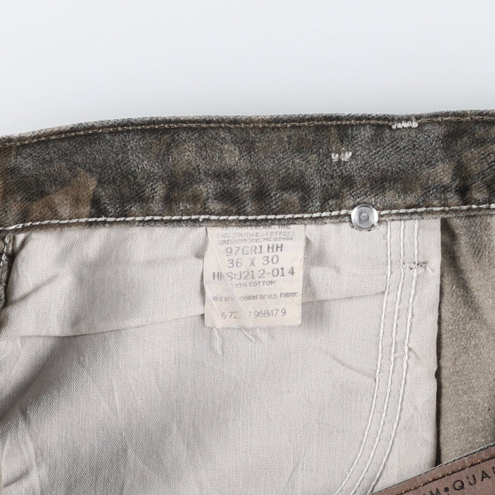 Wrangler RealTree Camo Double Knee Tapered Denim Pants (Men's W36 equivalent) cotton Khaki type sage green Vintage Second Hand