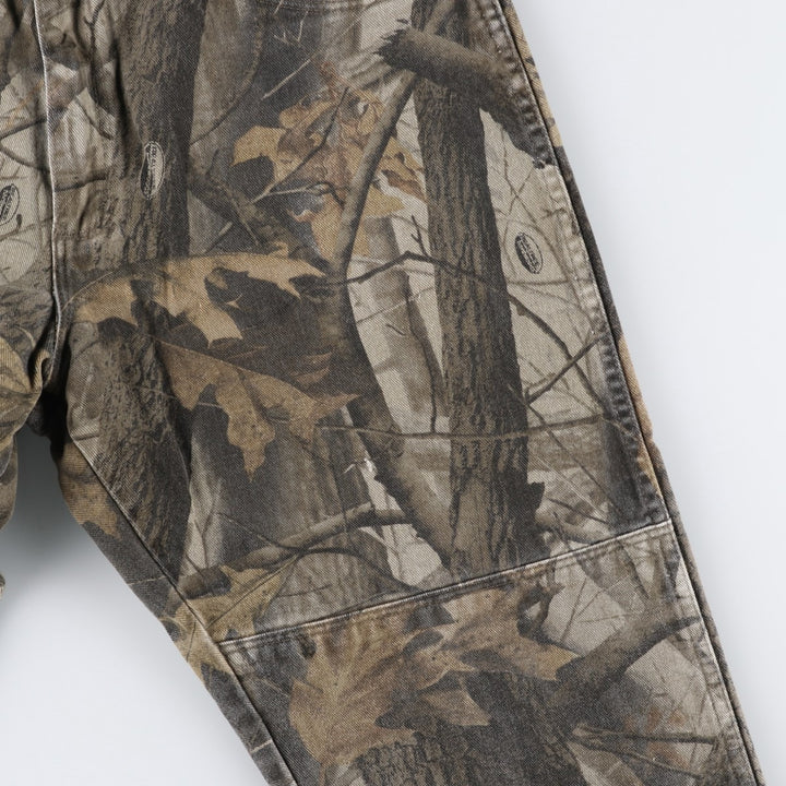 Wrangler RealTree Camo Double Knee Tapered Denim Pants (Men's W36 equivalent) cotton Khaki type sage green Vintage Second Hand