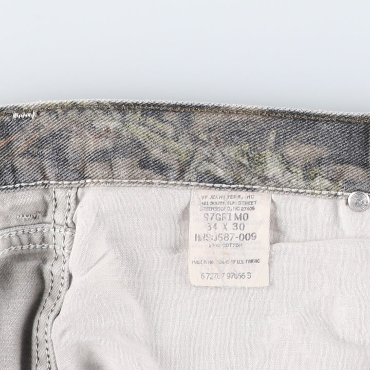 Wrangler RealTree Camo Double Knee Straight Denim Pants, Men's W35 (approx.) cotton Khaki type sage green Vintage Second Hand