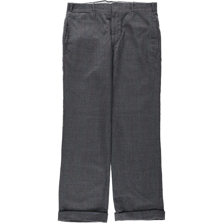 ~90'S Check Pattern Slacks Pants Men's W33 (approx.) Vintage unclear Charcoal Vintage Second Hand