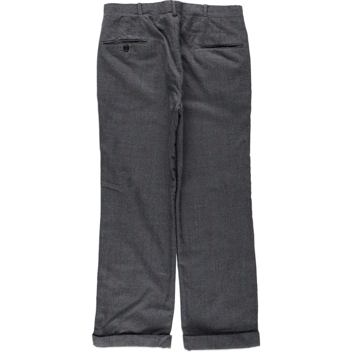 ~90'S Check Pattern Slacks Pants Men's W33 (approx.) Vintage unclear Charcoal Vintage Second Hand