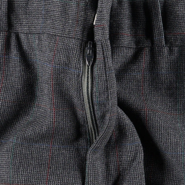 ~90'S Check Pattern Slacks Pants Men's W33 (approx.) Vintage unclear Charcoal Vintage Second Hand
