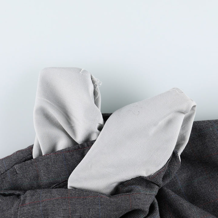 ~90'S Check Pattern Slacks Pants Men's W33 (approx.) Vintage unclear Charcoal Vintage Second Hand
