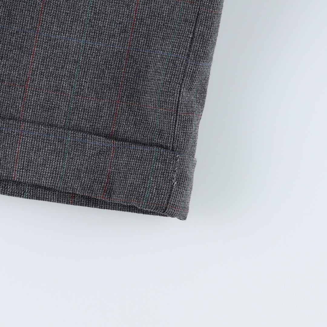 ~90'S Check Pattern Slacks Pants Men's W33 (approx.) Vintage unclear Charcoal Vintage Second Hand