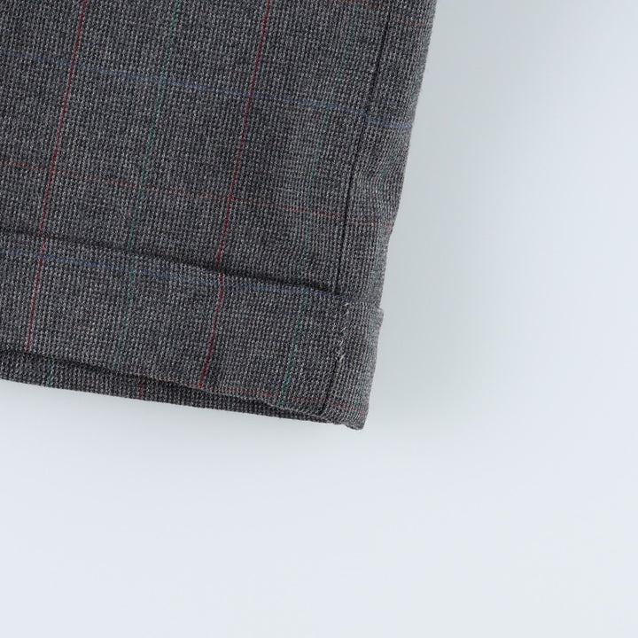~90'S Check Pattern Slacks Pants Men's W33 (approx.) Vintage unclear Charcoal Vintage Second Hand