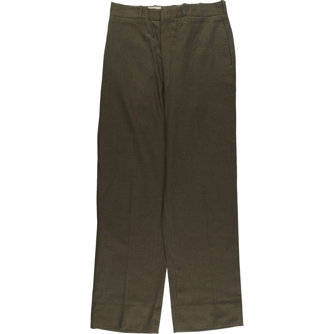 1960'S US Military Issue Wool Trousers, Made in USA, Men's Size W34 (approx.), Vintage wool Khaki type sage green Vintage Second Hand