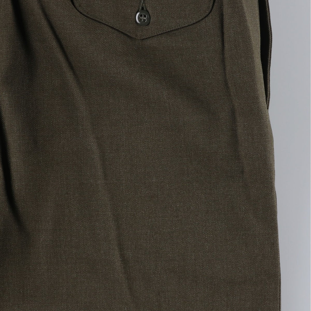 1960'S US Military Issue Wool Trousers, Made in USA, Men's Size W34 (approx.), Vintage wool Khaki type sage green Vintage Second Hand