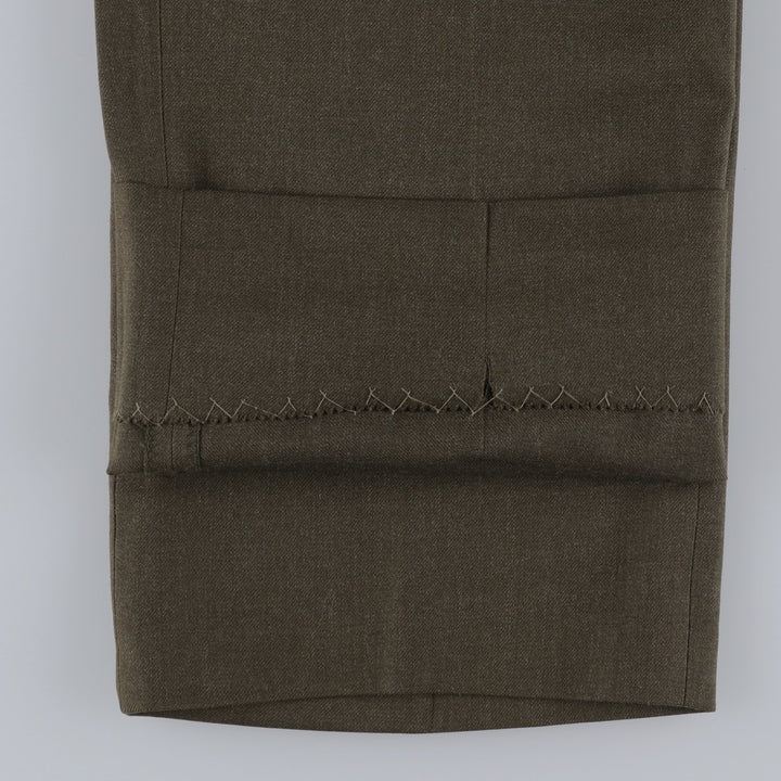 1960'S US Military Issue Wool Trousers, Made in USA, Men's Size W34 (approx.), Vintage wool Khaki type sage green Vintage Second Hand