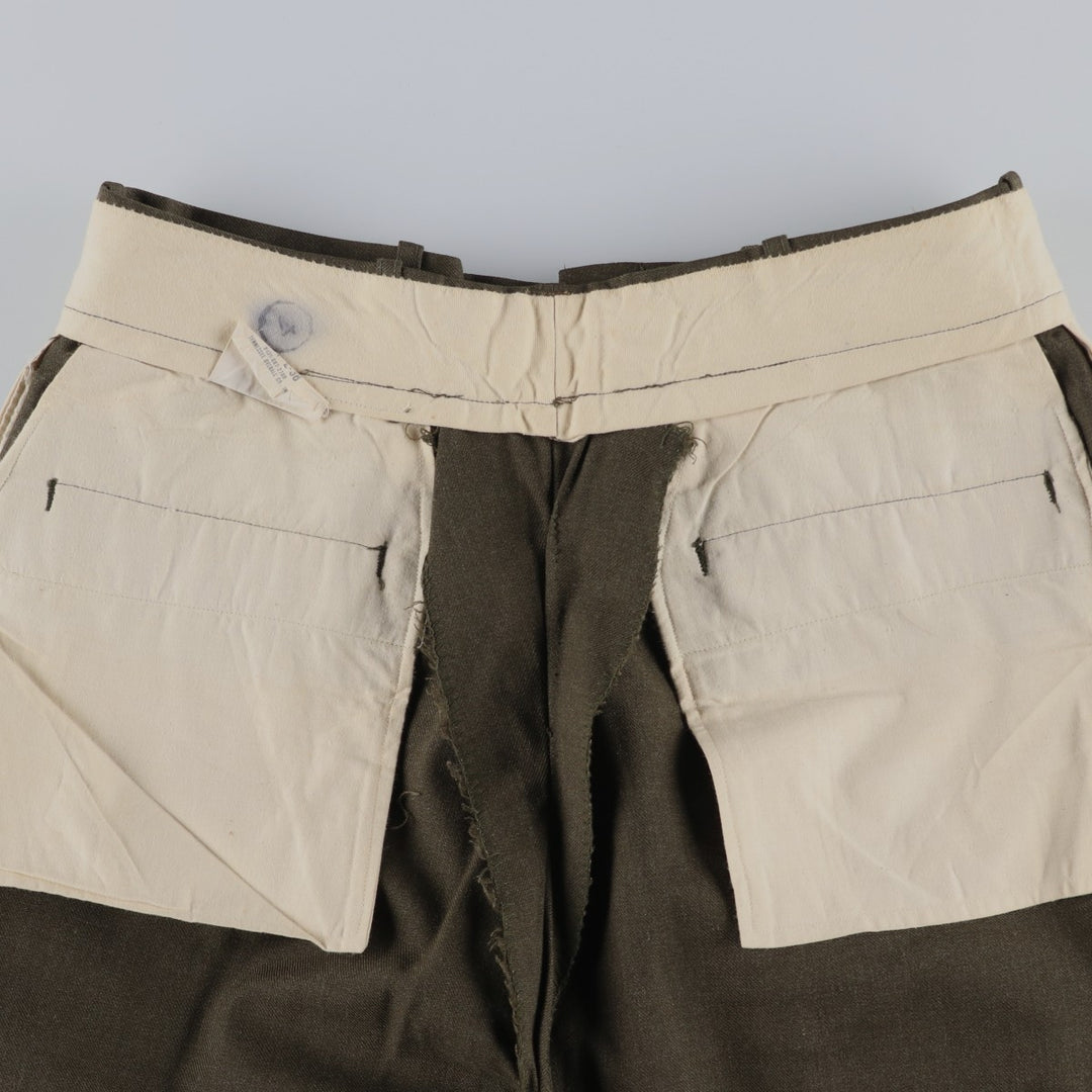 1960'S US Military Issue Wool Trousers, Made in USA, Men's Size W34 (approx.), Vintage wool Khaki type sage green Vintage Second Hand