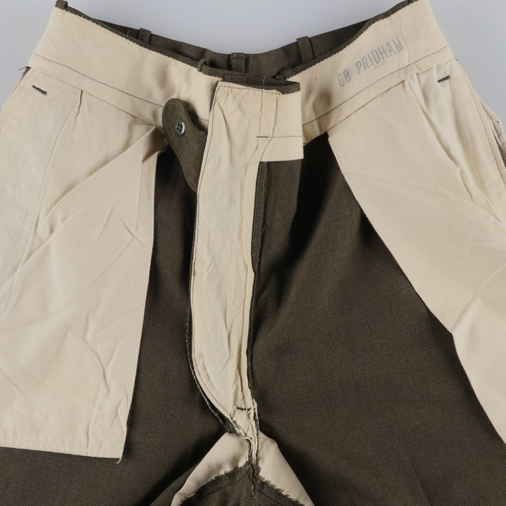 1960'S US Military Issue Wool Trousers, Made in USA, Men's Size W34 (approx.), Vintage wool Khaki type sage green Vintage Second Hand