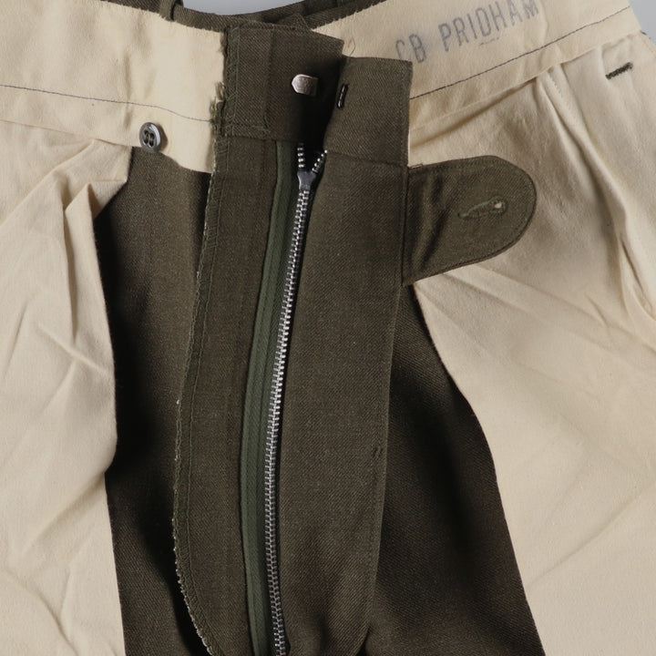 1960'S US Military Issue Wool Trousers, Made in USA, Men's Size W34 (approx.), Vintage wool Khaki type sage green Vintage Second Hand