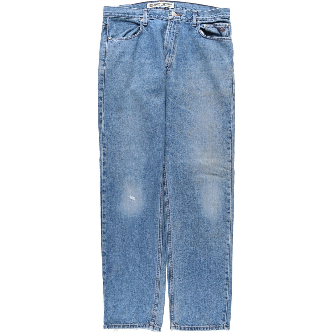 Harley-Davidson Tapered Denim Pants for Men, Size W36 cotton blue type Vintage Second Hand