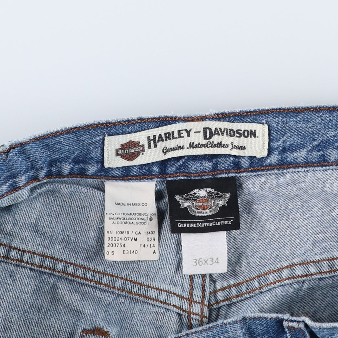 Harley-Davidson Tapered Denim Pants for Men, Size W36 cotton blue type Vintage Second Hand