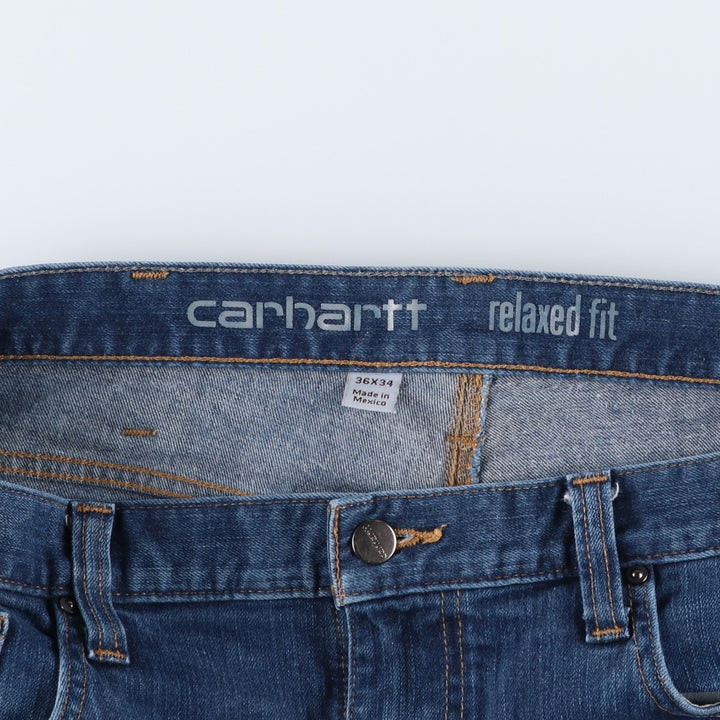 Carhartt Relaxed Fit Tapered Denim Pants for Men, W36 cotton blue type Vintage Second Hand
