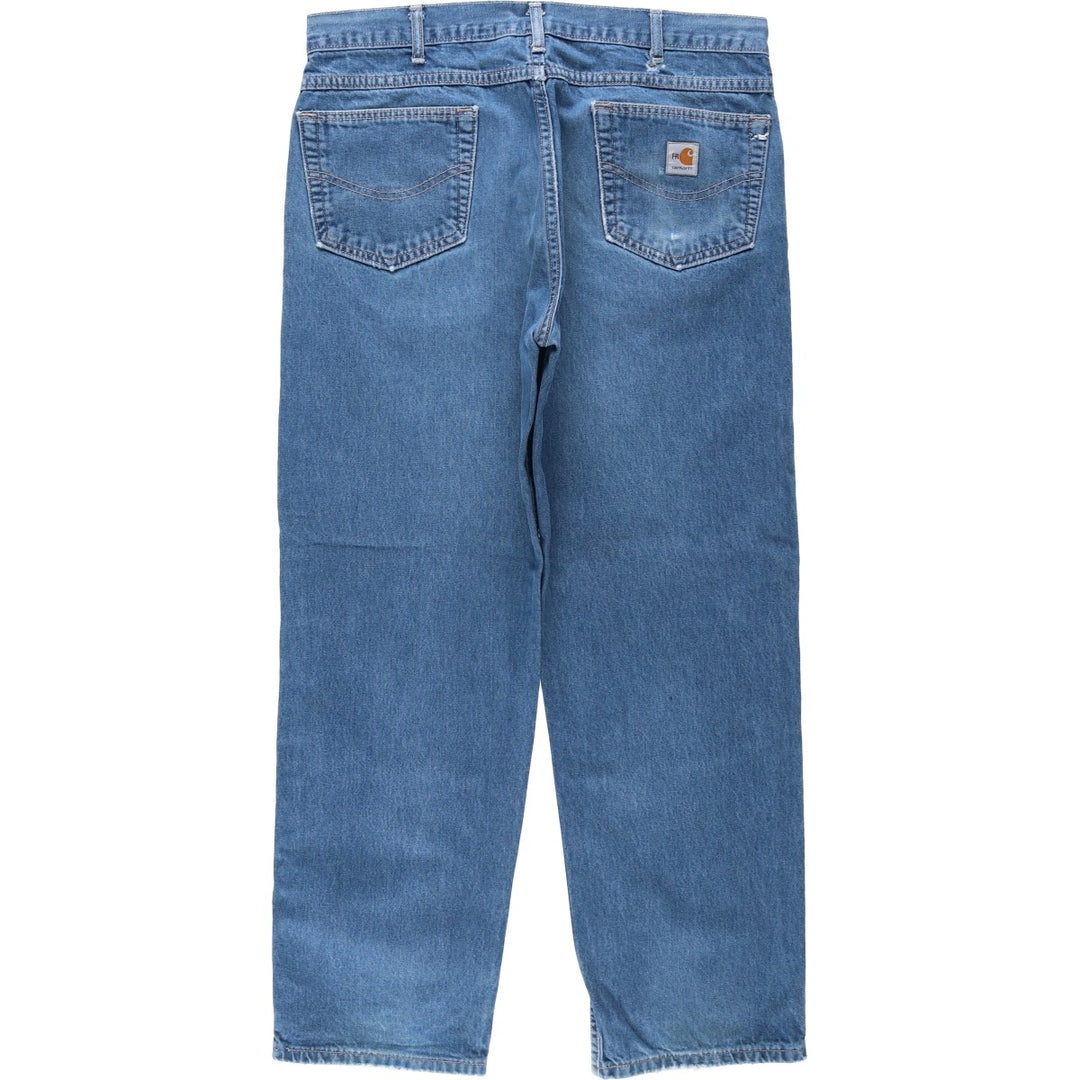 Carhartt FR Series Relaxed Fit Tapered Denim Pants, Made in USA, Men's Size W37 (approx.) cotton blue type Vintage Second Hand