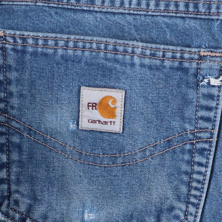 Carhartt FR Series Relaxed Fit Tapered Denim Pants, Made in USA, Men's Size W37 (approx.) cotton blue type Vintage Second Hand