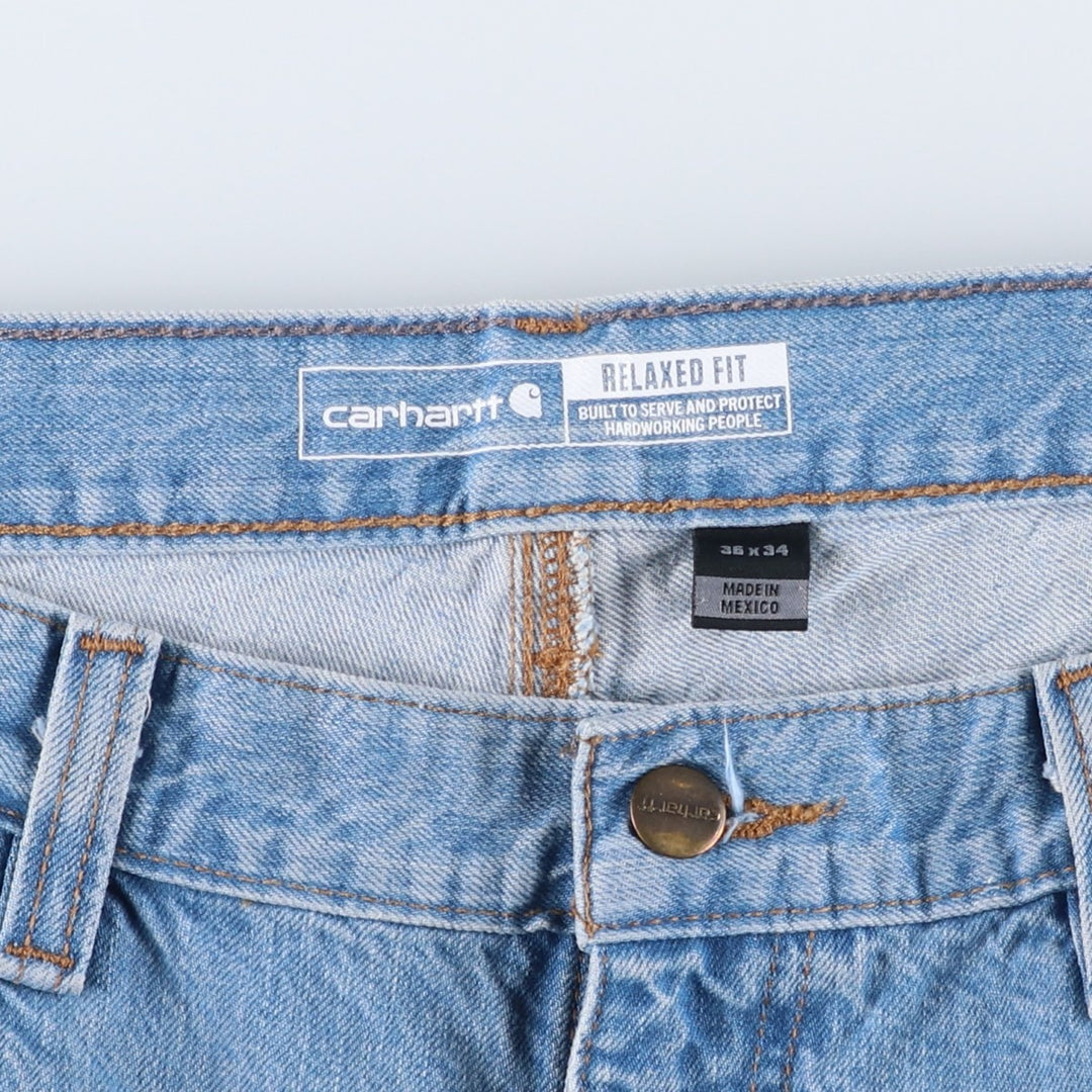Carhartt Relaxed Fit Tapered Denim Pants for Men, W37 cotton blue type Vintage Second Hand