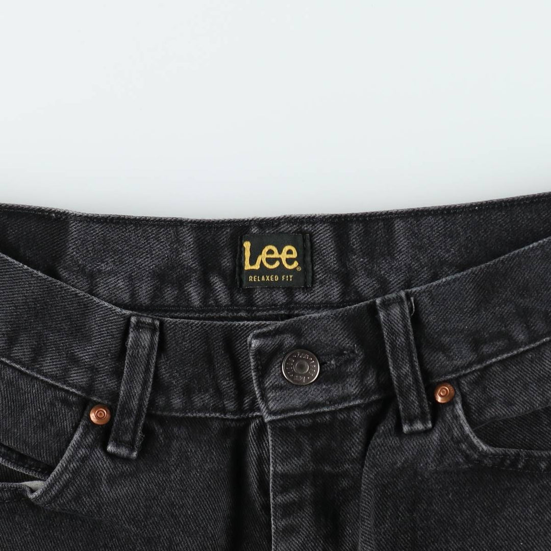 Lee Relaxed Fit Black Denim Straight Leg Jeans, Men's Size W31 (approx.) cotton black type Vintage Second Hand