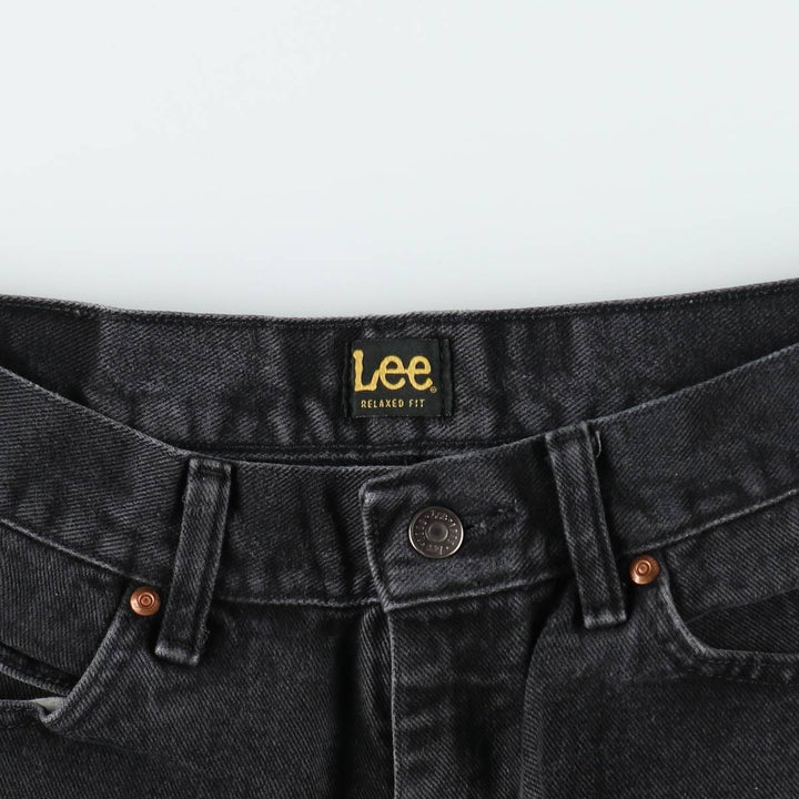 Lee Relaxed Fit Black Denim Straight Leg Jeans, Men's Size W31 (approx.) cotton black type Vintage Second Hand