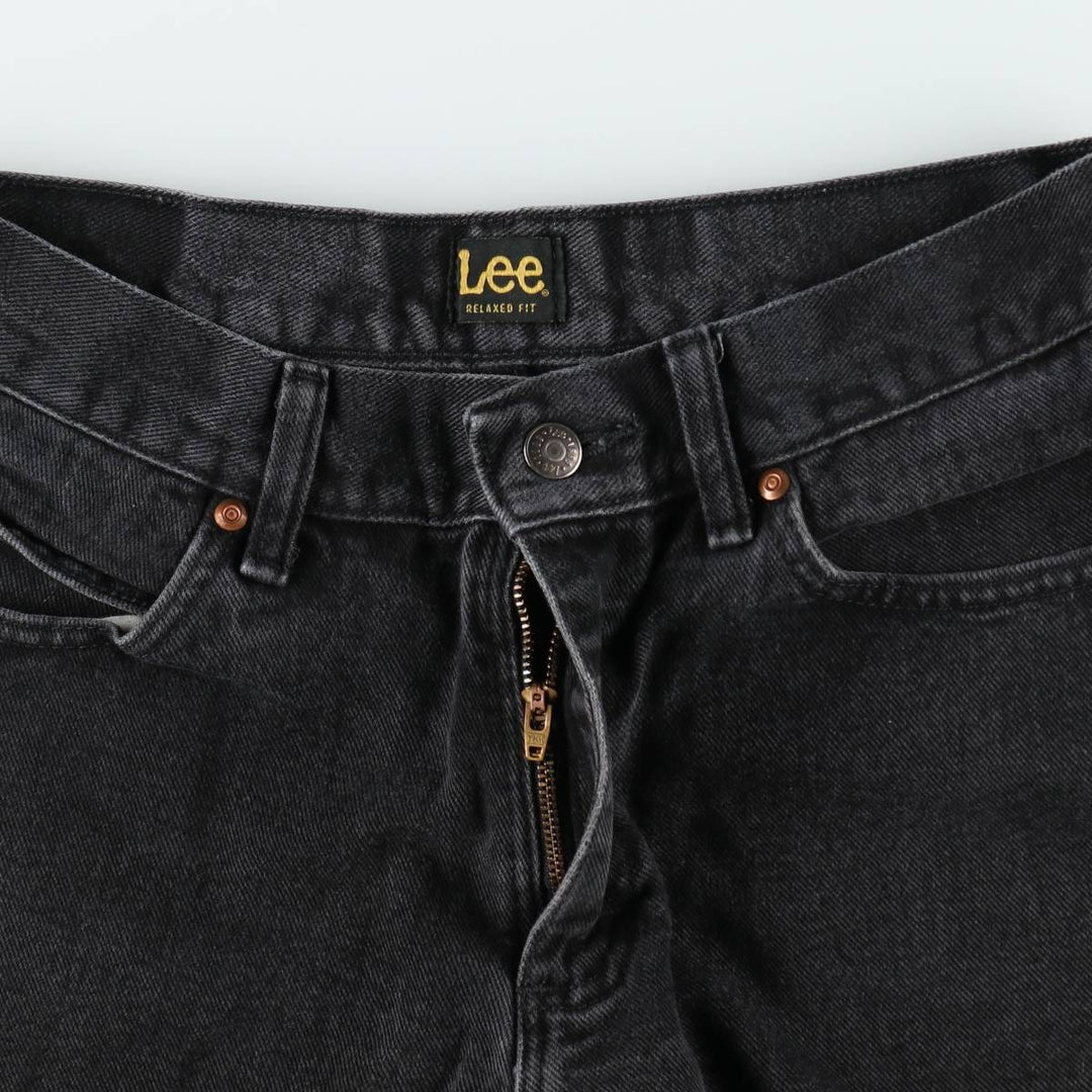Lee Relaxed Fit Black Denim Straight Leg Jeans, Men's Size W31 (approx.) cotton black type Vintage Second Hand