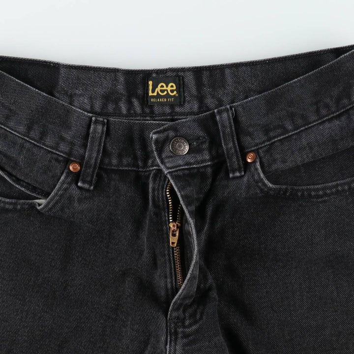 Lee Relaxed Fit Black Denim Straight Leg Jeans, Men's Size W31 (approx.) cotton black type Vintage Second Hand