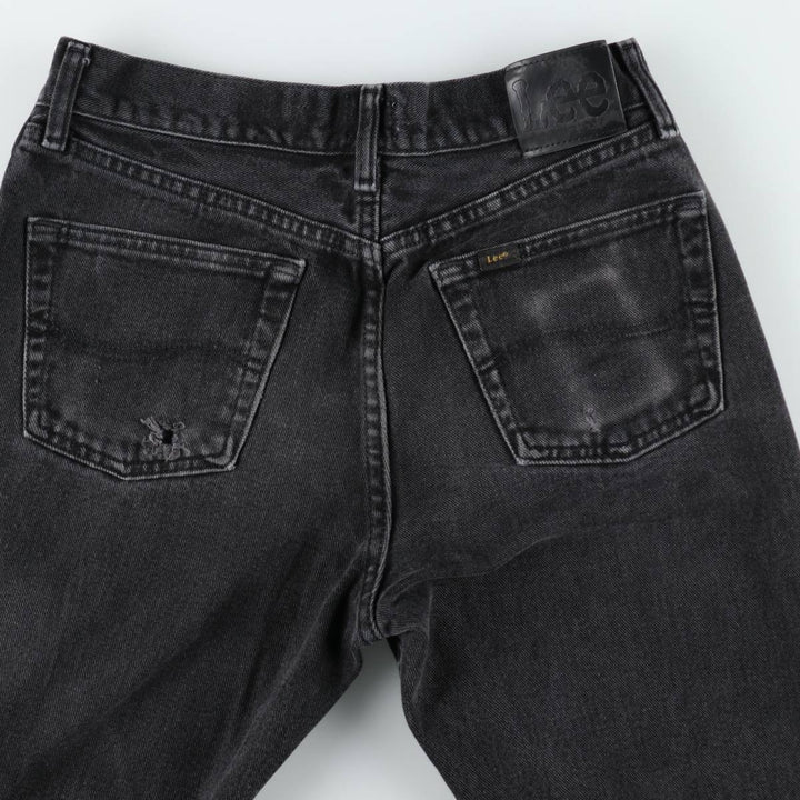 Lee Relaxed Fit Black Denim Straight Leg Jeans, Men's Size W31 (approx.) cotton black type Vintage Second Hand