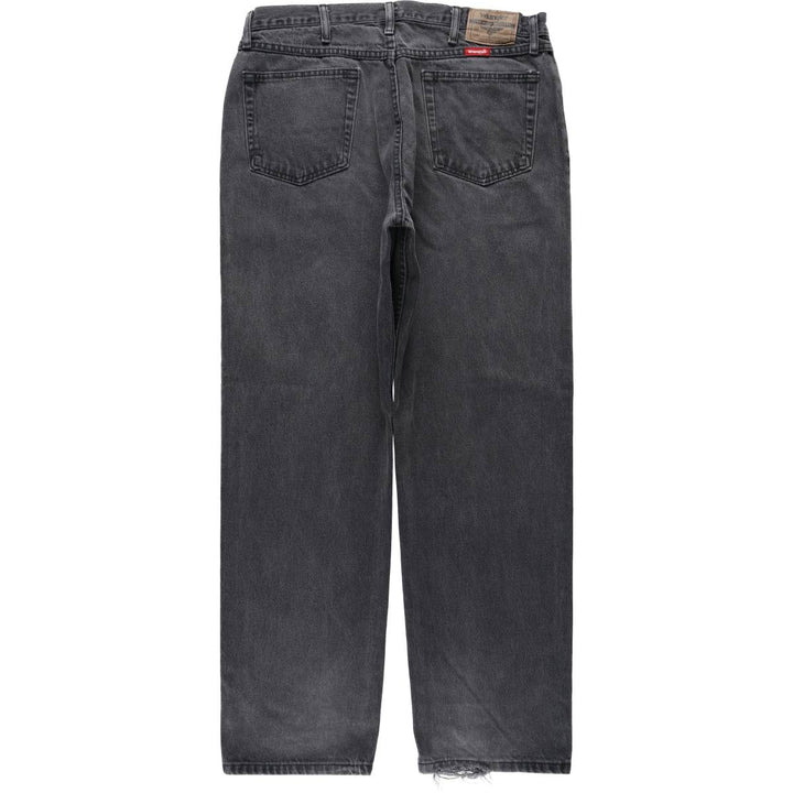 Wrangler Relaxed Fit Black Denim Tapered Jeans, Men's Size W37 (approx.) cotton black type Vintage Second Hand