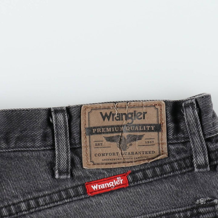 Wrangler Relaxed Fit Black Denim Tapered Jeans, Men's Size W37 (approx.) cotton black type Vintage Second Hand