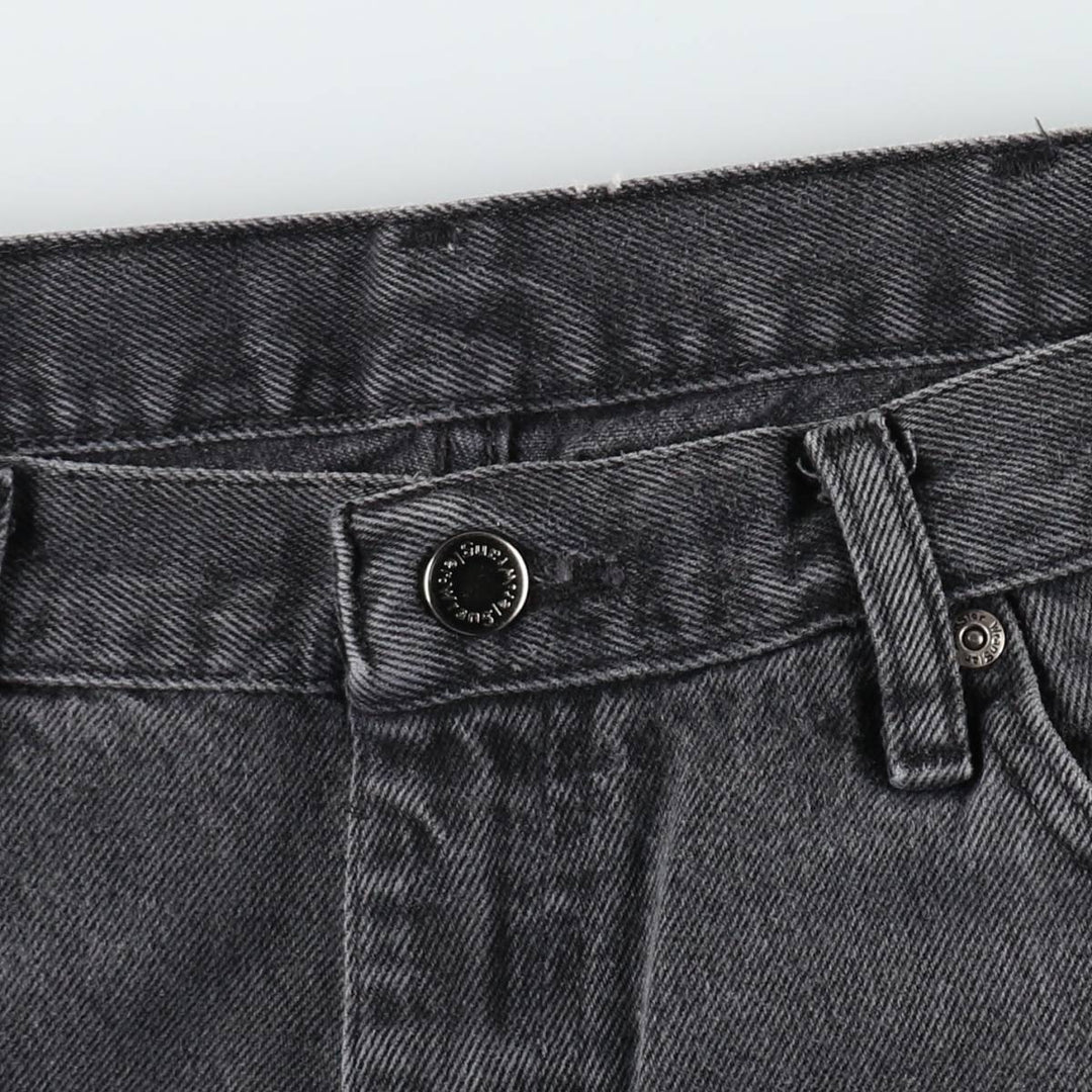 Wrangler Relaxed Fit Black Denim Tapered Jeans, Men's Size W37 (approx.) cotton black type Vintage Second Hand