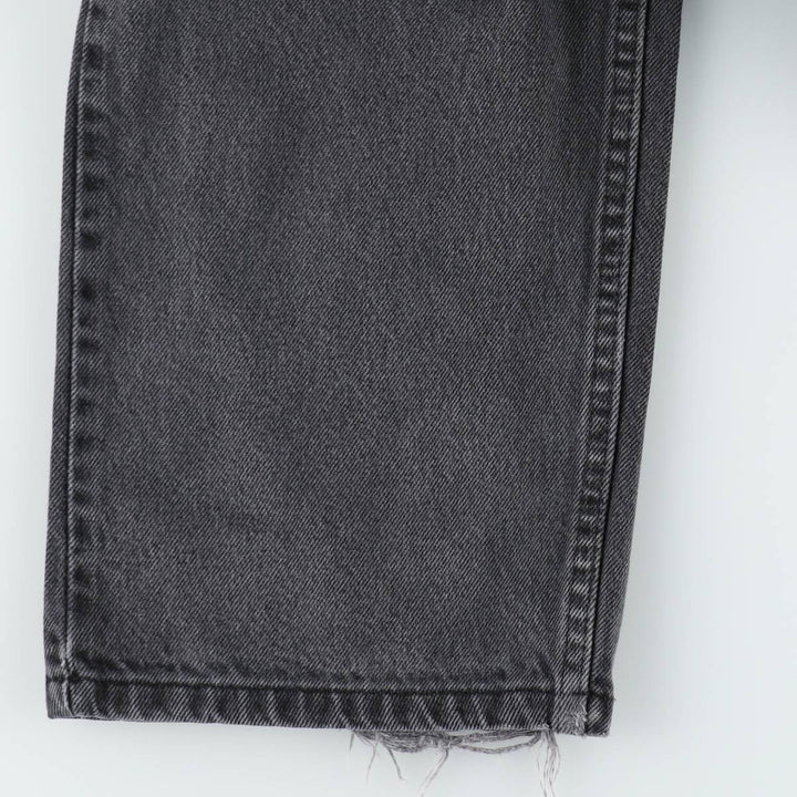 Wrangler Relaxed Fit Black Denim Tapered Jeans, Men's Size W37 (approx.) cotton black type Vintage Second Hand