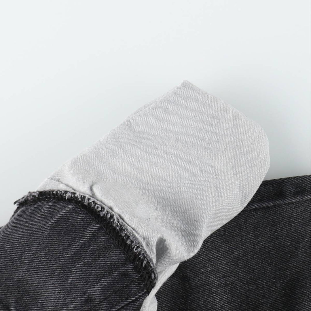 Wrangler Relaxed Fit Black Denim Tapered Jeans, Men's Size W37 (approx.) cotton black type Vintage Second Hand