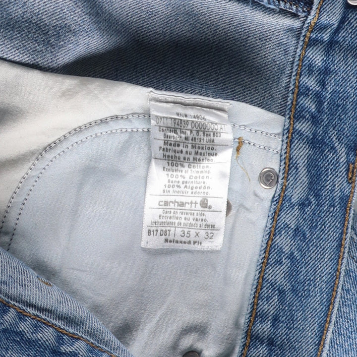 Carhartt Relaxed Fit Tapered Denim Pants for Men, W36 cotton blue type Vintage Second Hand