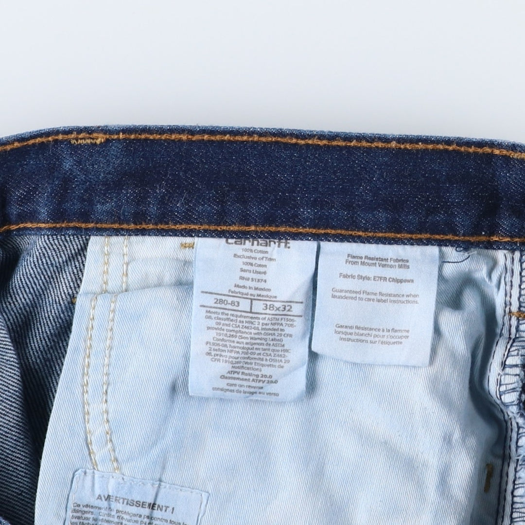 Carhartt FR Series Tapered Denim Pants, Men's Size W40 (approx.) cotton navy blue type Vintage Second Hand