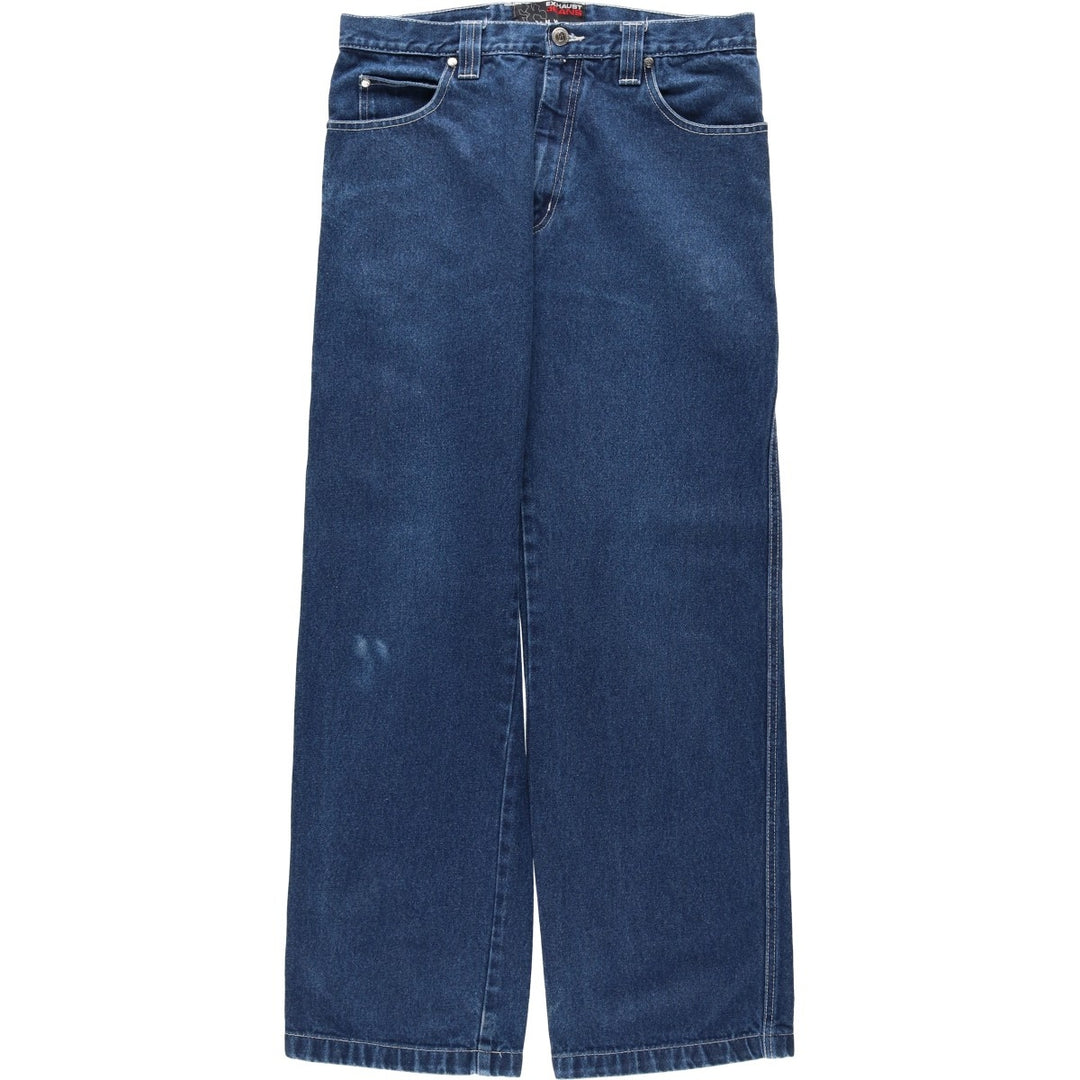 EXHAUST JEANS Denim Painter Pants, Men's W33 (approx.) unclear blue type Vintage Second Hand