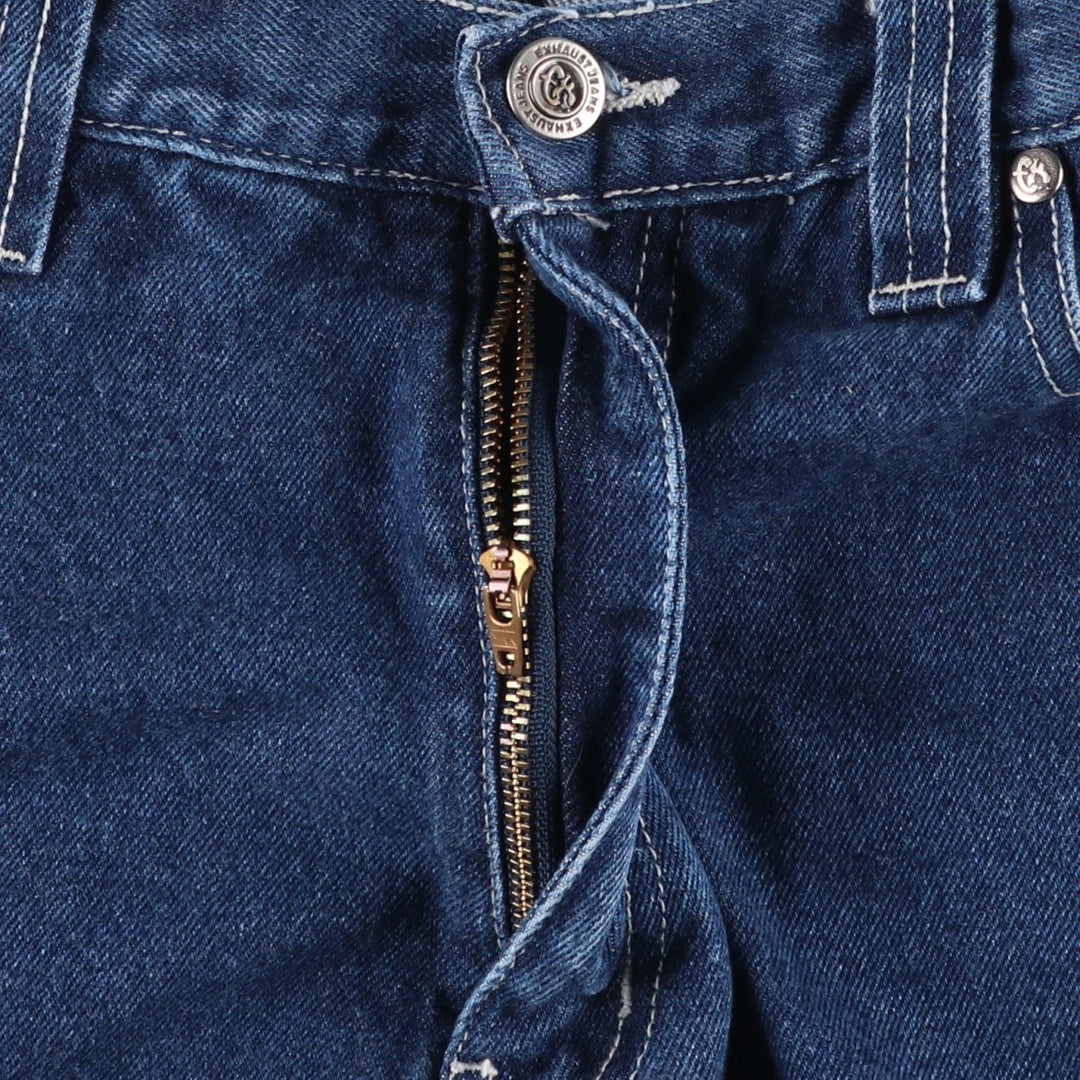 EXHAUST JEANS Denim Painter Pants, Men's W33 (approx.) unclear blue type Vintage Second Hand