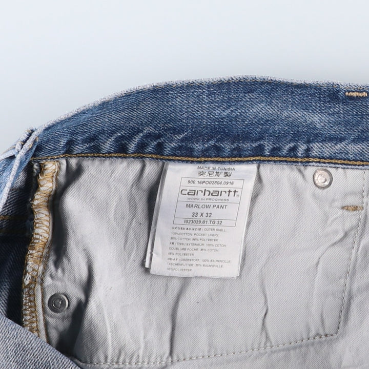 Carhartt MARLOW PANT Tapered Denim Pants, Men's W35 (approx.) cotton blue type Vintage Second Hand