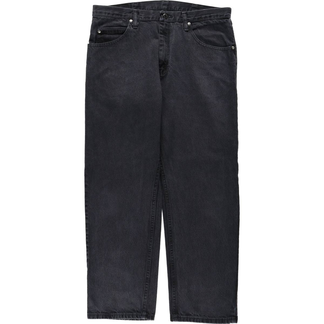 Wrangler Relaxed Fit Black Denim Tapered Jeans, Men's Size W37 (approx.) cotton black type Vintage Second Hand