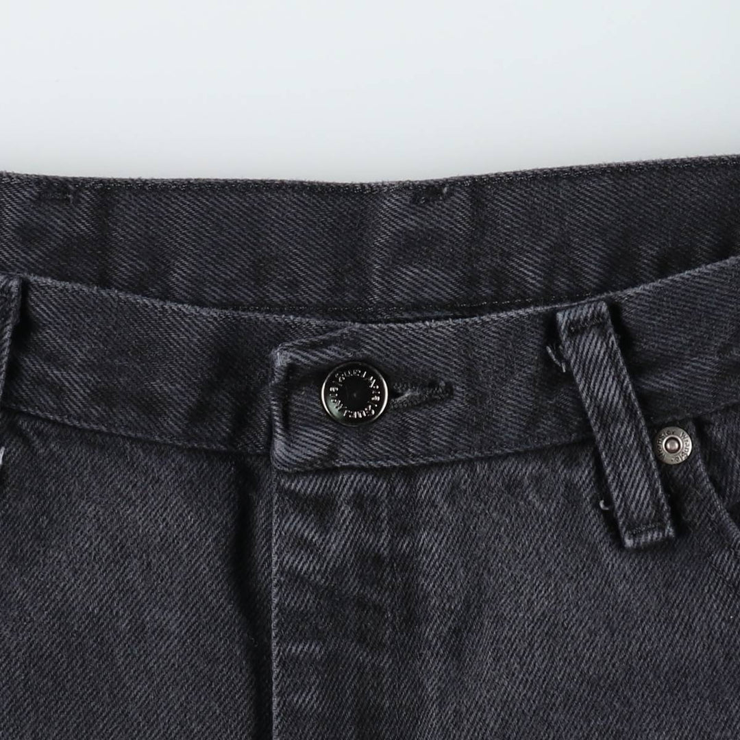 Wrangler Relaxed Fit Black Denim Tapered Jeans, Men's Size W37 (approx.) cotton black type Vintage Second Hand