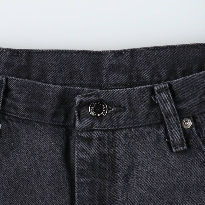 Wrangler Relaxed Fit Black Denim Tapered Jeans, Men's Size W37 (approx.) cotton black type Vintage Second Hand