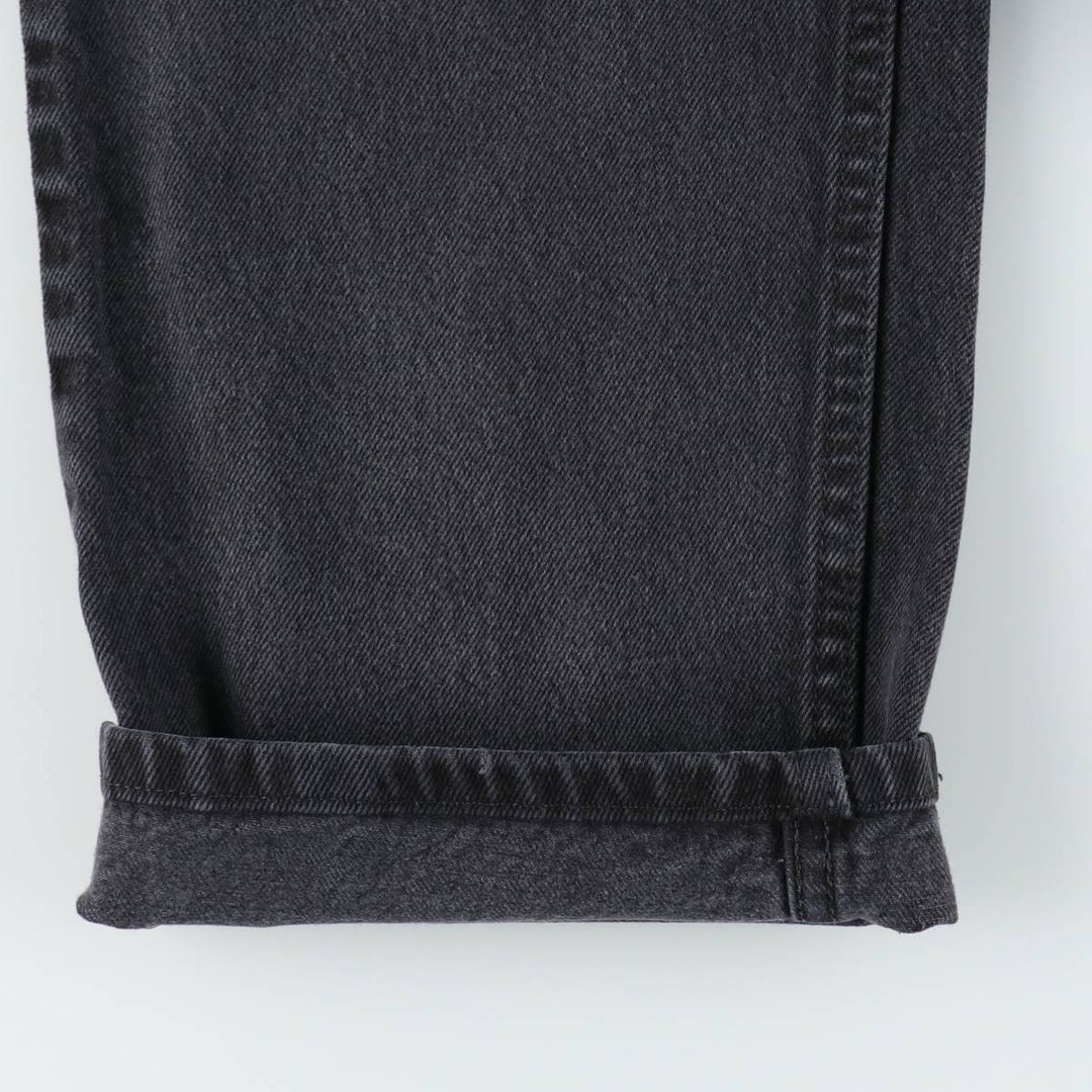 Wrangler Relaxed Fit Black Denim Tapered Jeans, Men's Size W37 (approx.) cotton black type Vintage Second Hand