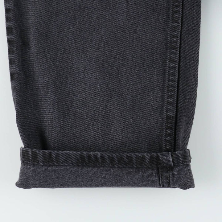 Wrangler Relaxed Fit Black Denim Tapered Jeans, Men's Size W37 (approx.) cotton black type Vintage Second Hand